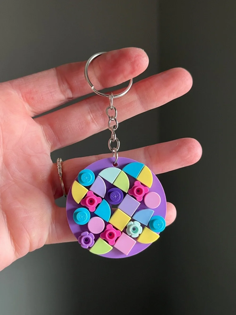 Lego Purple Multicolor Mosaic Keychain